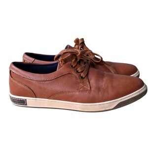 Jousen Mens Milan 3 Eyelet Brown Lace Up Fashion Dress Sneakers Size 8